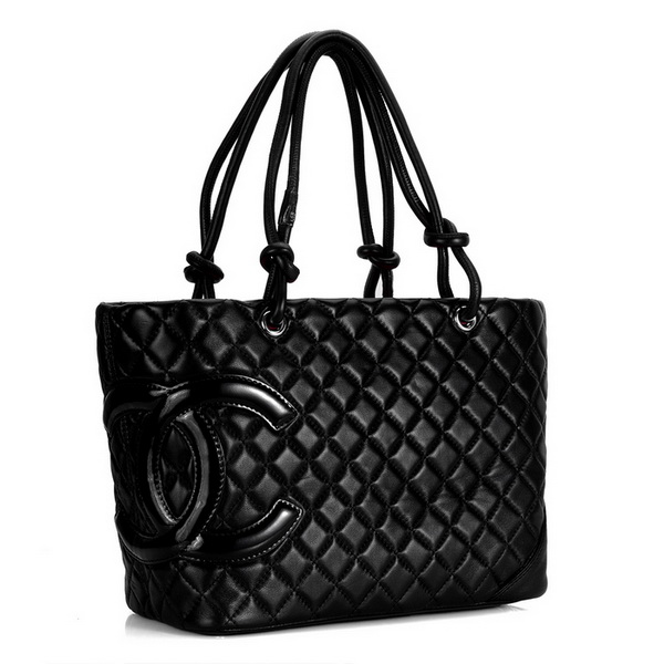 7A Discount Chanel Cambon Large Shoulder Bags 25169 Black-Patent